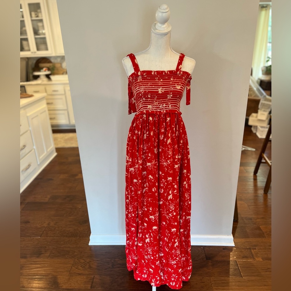 Free People Color my World Jumpsuit in red currant combo, size XS, NWT - Picture 3 of 6